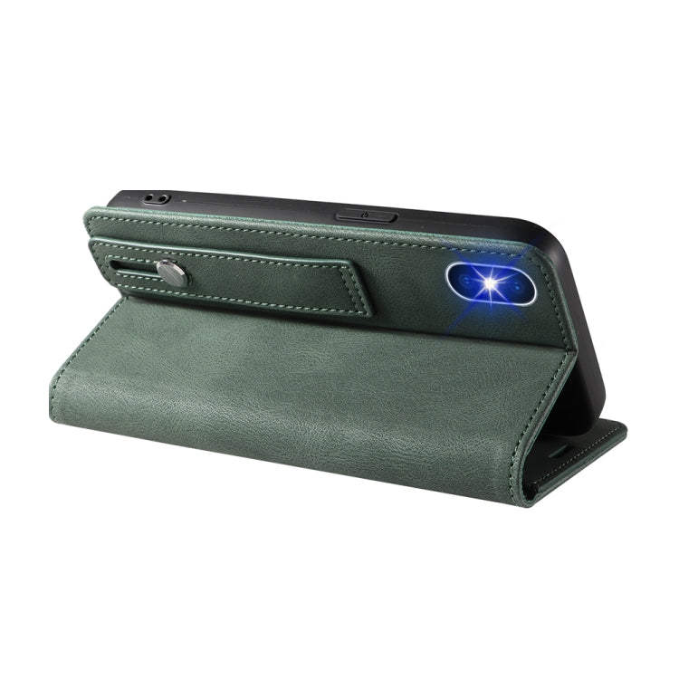 For iPhone X / XS Wristband Magnetic Leather Phone Case