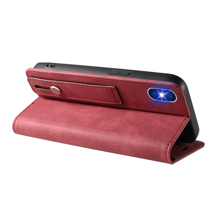 For iPhone X / XS Wristband Magnetic Leather Phone Case