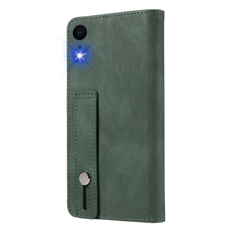 For iPhone XR Wristband Magnetic Leather Phone Case