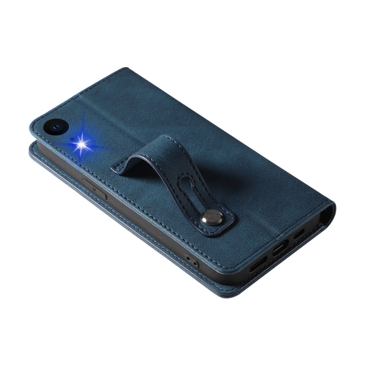 For iPhone XR Wristband Magnetic Leather Phone Case