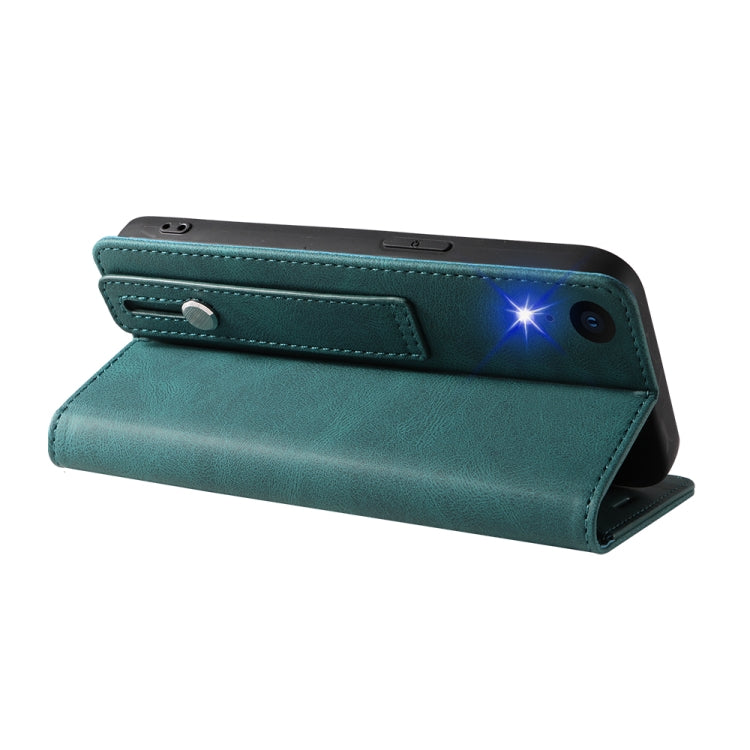 For iPhone XR Wristband Magnetic Leather Phone Case