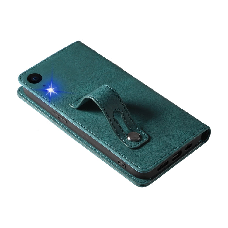 For iPhone XR Wristband Magnetic Leather Phone Case