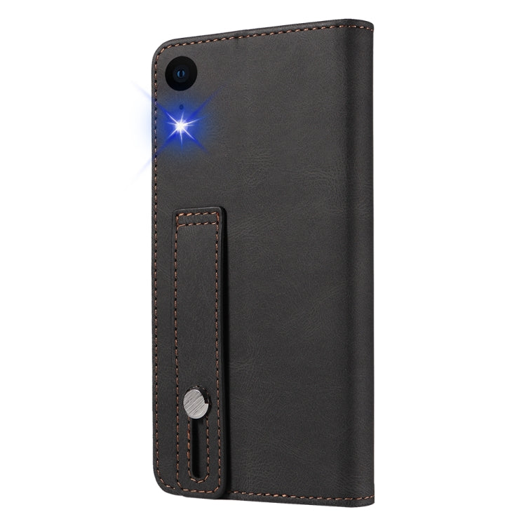 For iPhone XR Wristband Magnetic Leather Phone Case