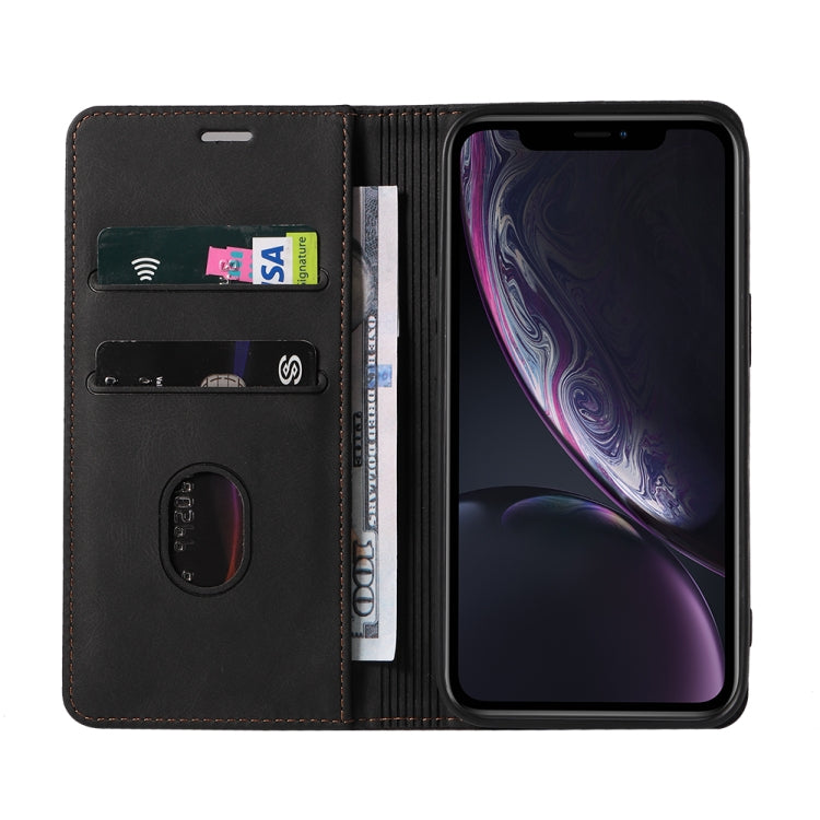 For iPhone XR Wristband Magnetic Leather Phone Case