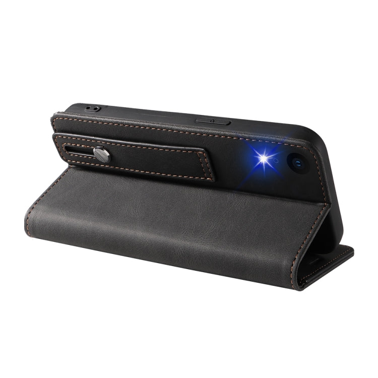 For iPhone XR Wristband Magnetic Leather Phone Case