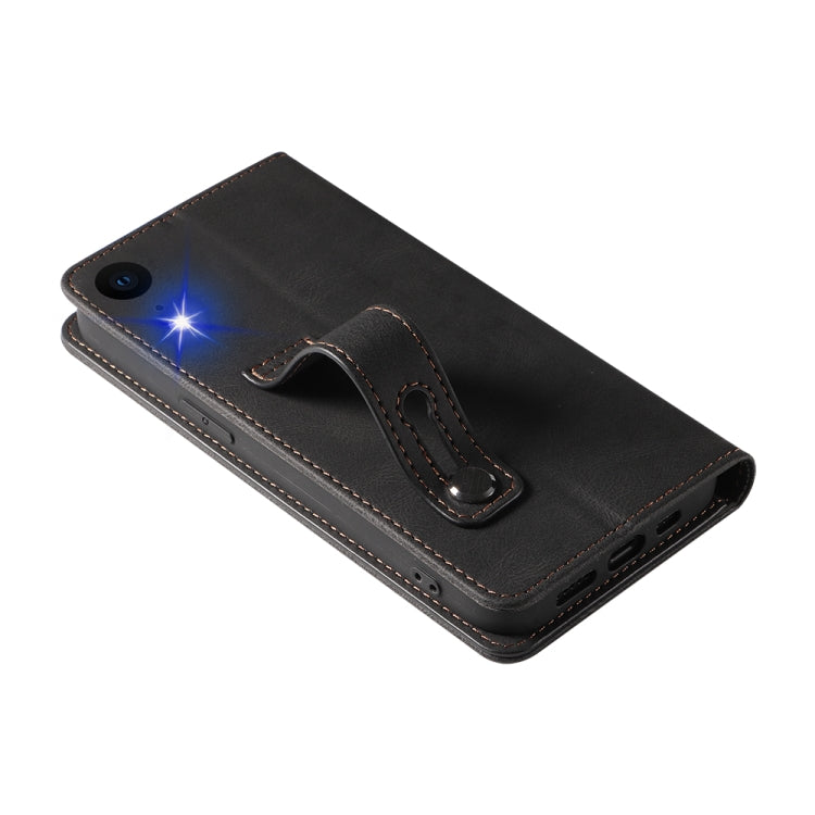 For iPhone XR Wristband Magnetic Leather Phone Case