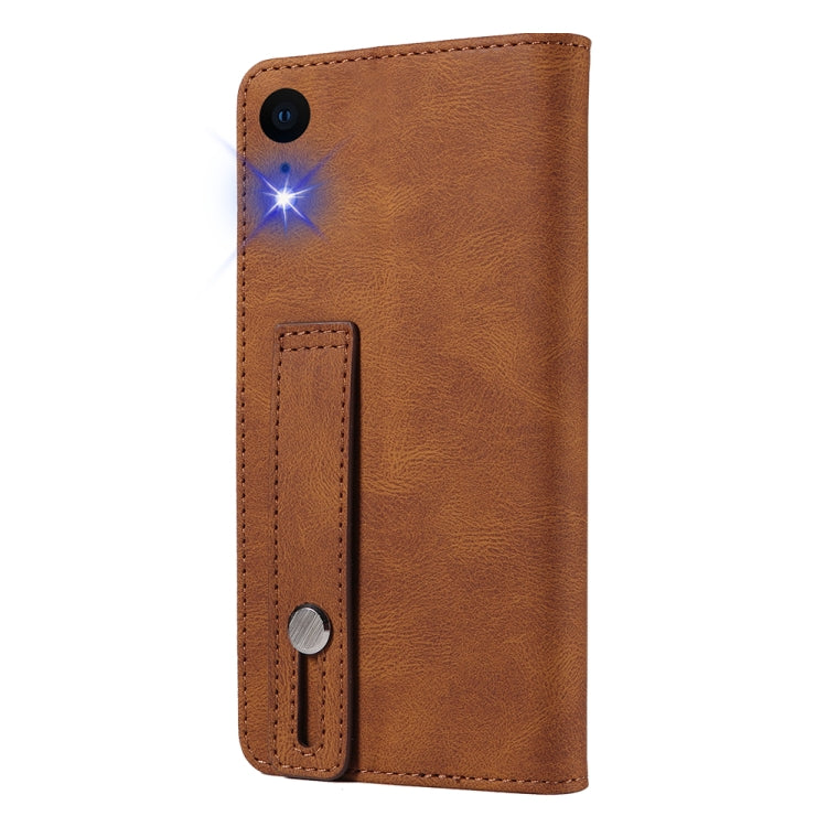 For iPhone XR Wristband Magnetic Leather Phone Case