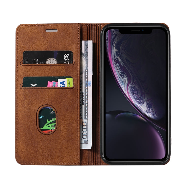 For iPhone XR Wristband Magnetic Leather Phone Case