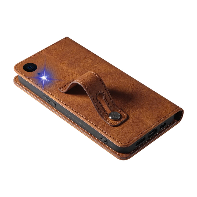 For iPhone XR Wristband Magnetic Leather Phone Case