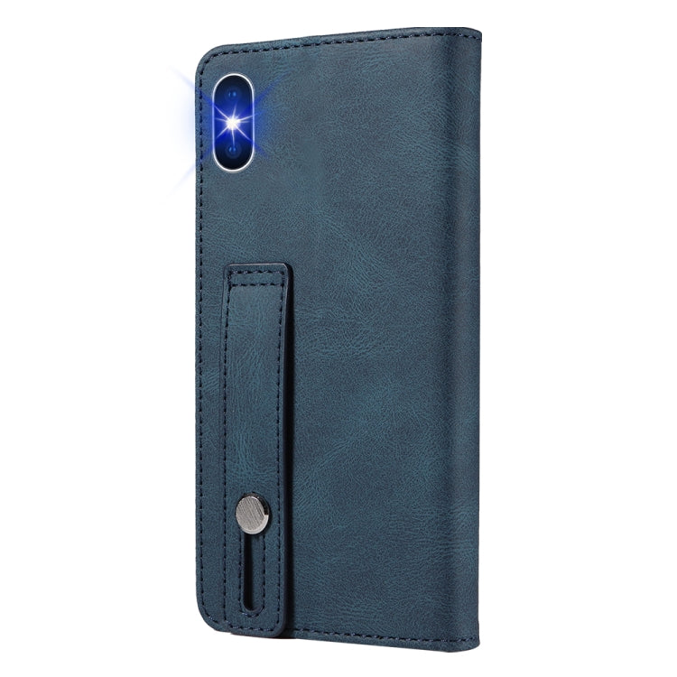For iPhone XS Max Wristband Magnetic Leather Phone Case