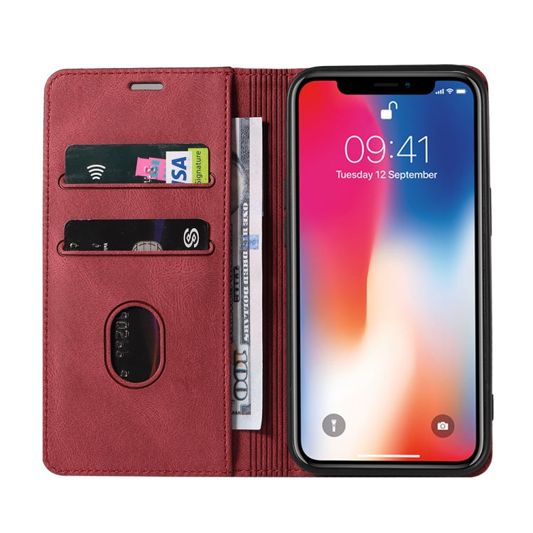 For iPhone XS Max Wristband Magnetic Leather Phone Case