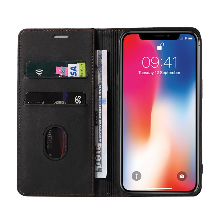 For iPhone XS Max Wristband Magnetic Leather Phone Case