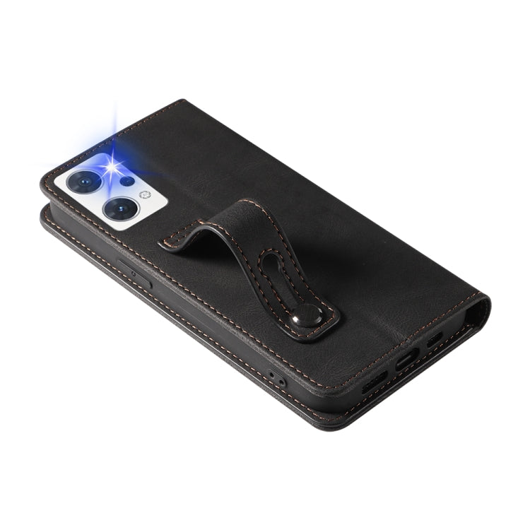 For OPPO Reno7 A Wristband Magnetic Leather Phone Case