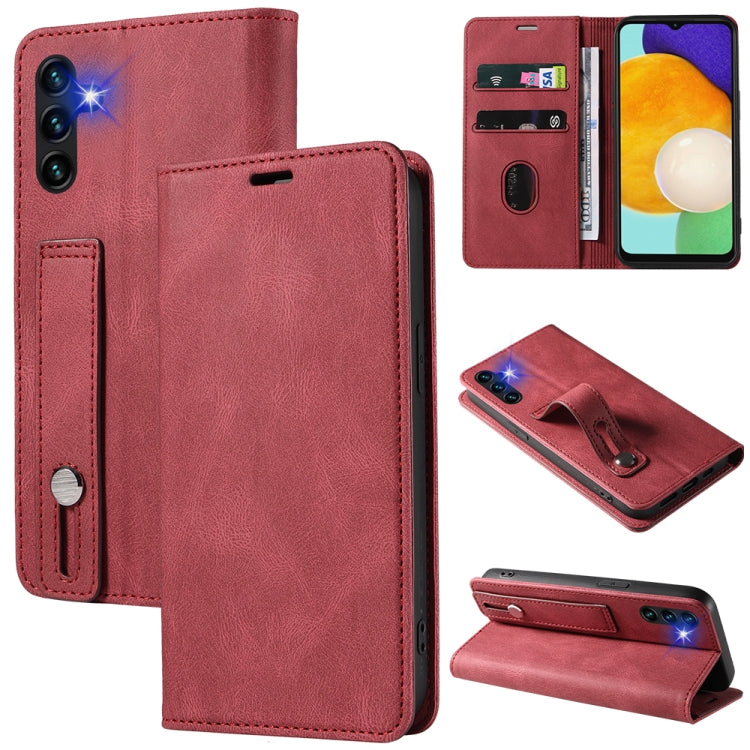 For Samsung Galaxy A13 4G Wristband Magnetic Leather Phone Case