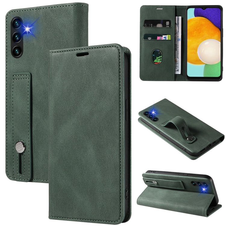For Samsung Galaxy A13 5G Wristband Magnetic Leather Phone Case