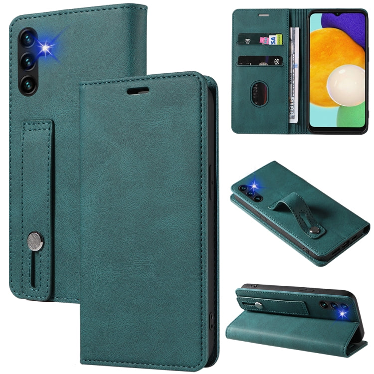 For Samsung Galaxy A13 5G Wristband Magnetic Leather Phone Case