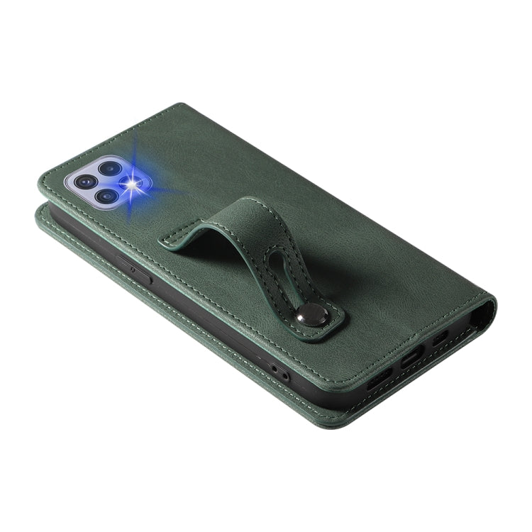 For Samsung Galaxy A22 4G Wristband Magnetic Leather Phone Case