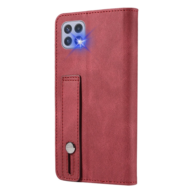 For Samsung Galaxy A22 4G Wristband Magnetic Leather Phone Case