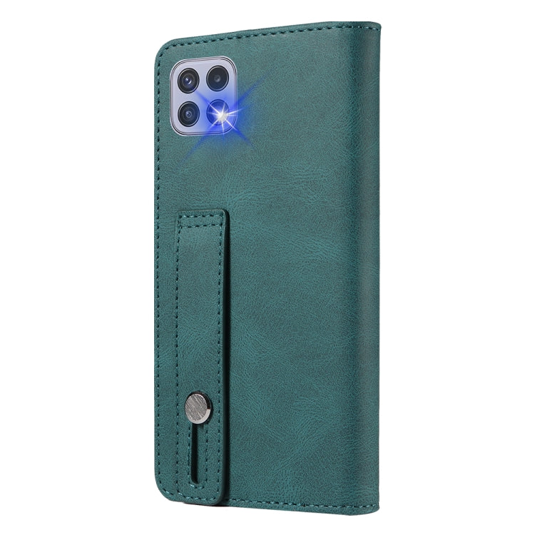 For Samsung Galaxy A22 4G Wristband Magnetic Leather Phone Case