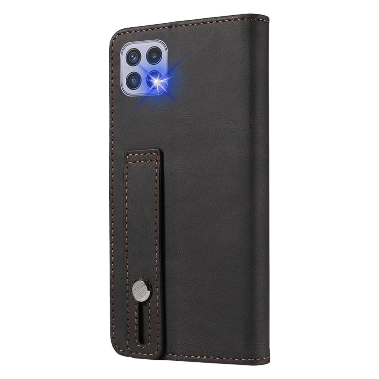For Samsung Galaxy A22 4G Wristband Magnetic Leather Phone Case