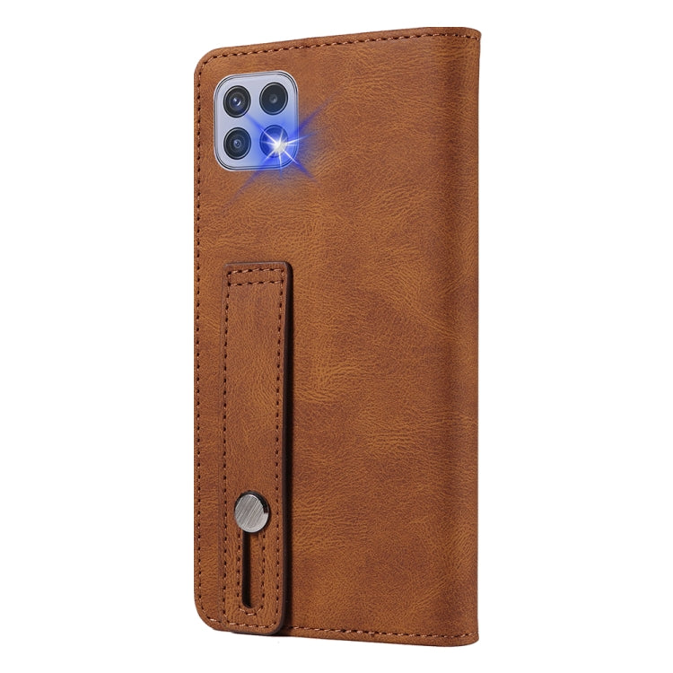 For Samsung Galaxy A22 4G Wristband Magnetic Leather Phone Case