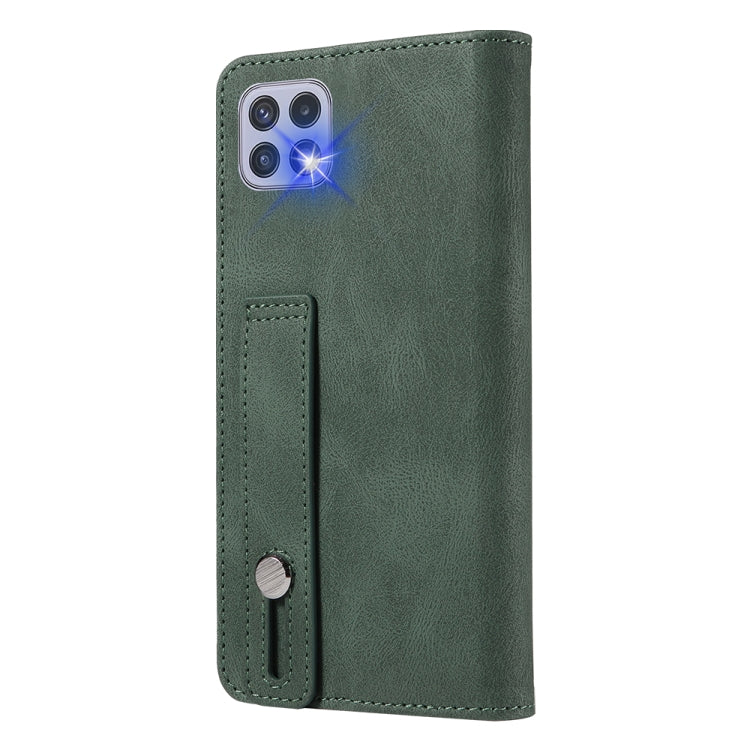 For Samsung Galaxy A22 5G Wristband Magnetic Leather Phone Case