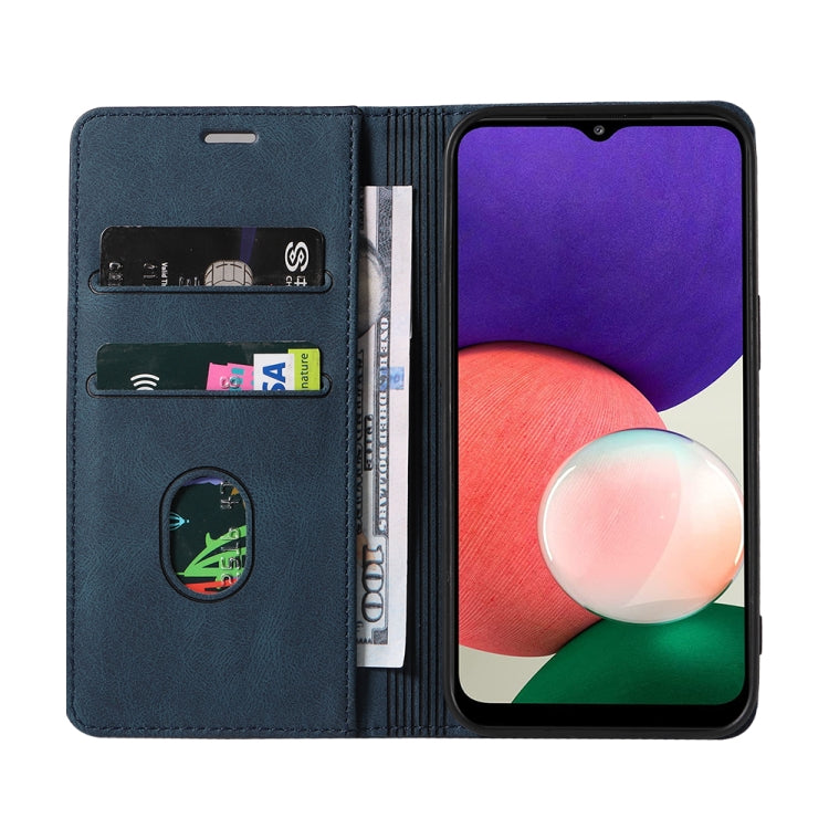 For Samsung Galaxy A22 5G Wristband Magnetic Leather Phone Case
