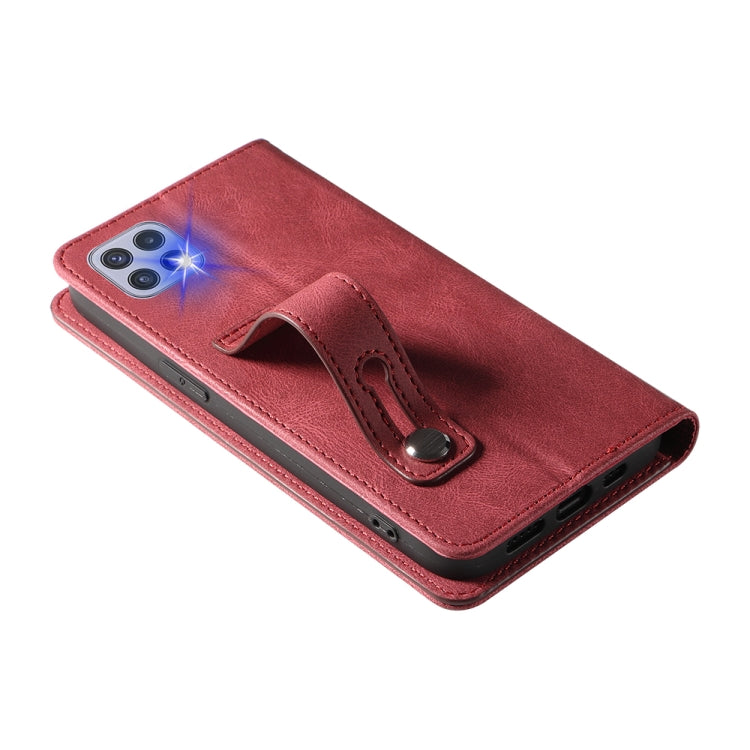 For Samsung Galaxy A22 5G Wristband Magnetic Leather Phone Case