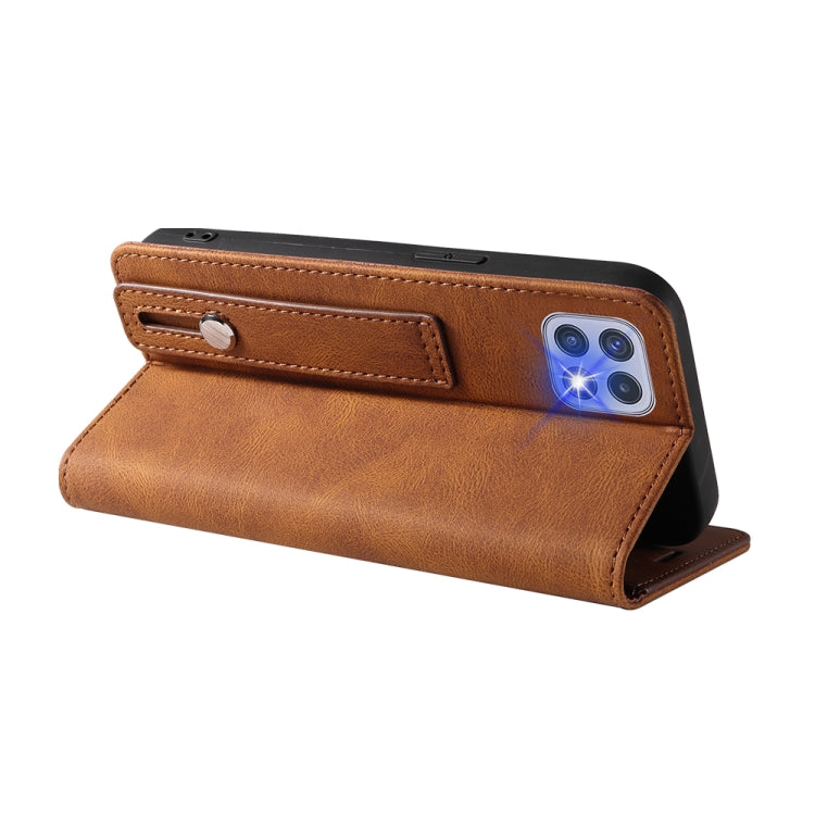 For Samsung Galaxy A22 5G Wristband Magnetic Leather Phone Case