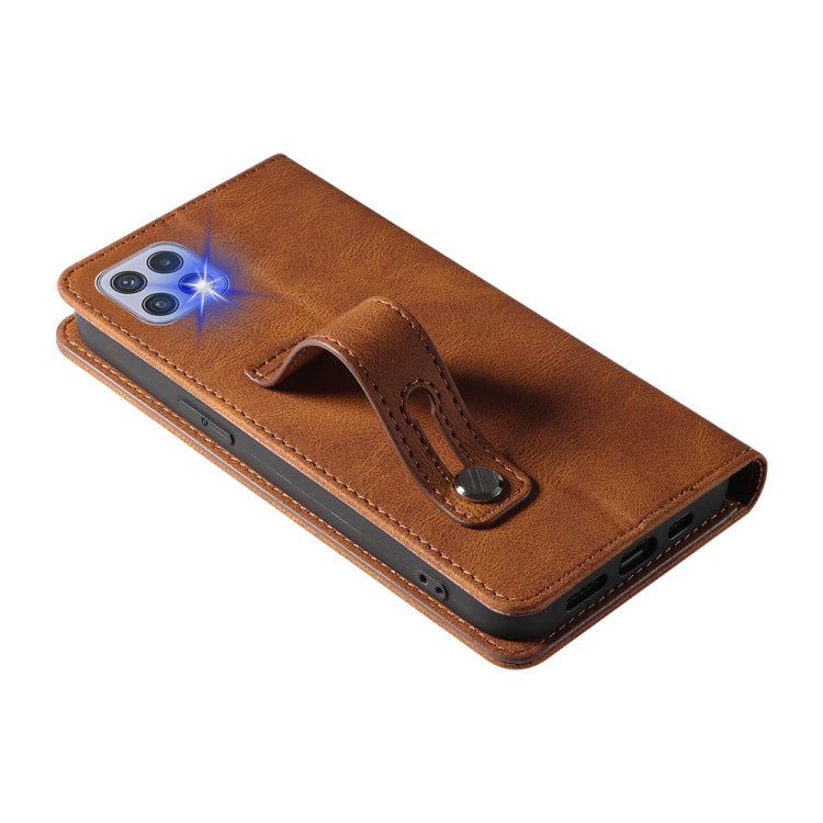 For Samsung Galaxy A22 5G Wristband Magnetic Leather Phone Case
