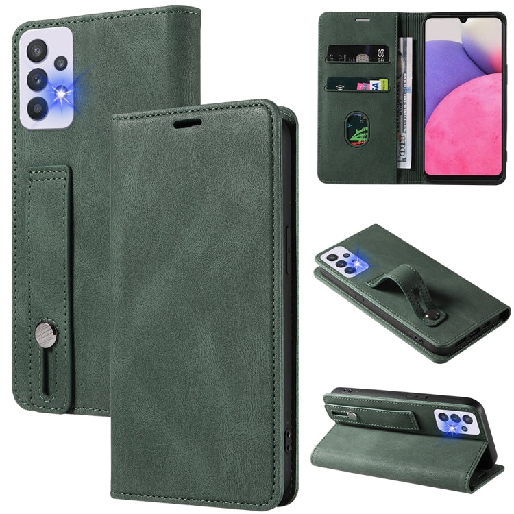 For Samsung Galaxy A33 Wristband Magnetic Leather Phone Case