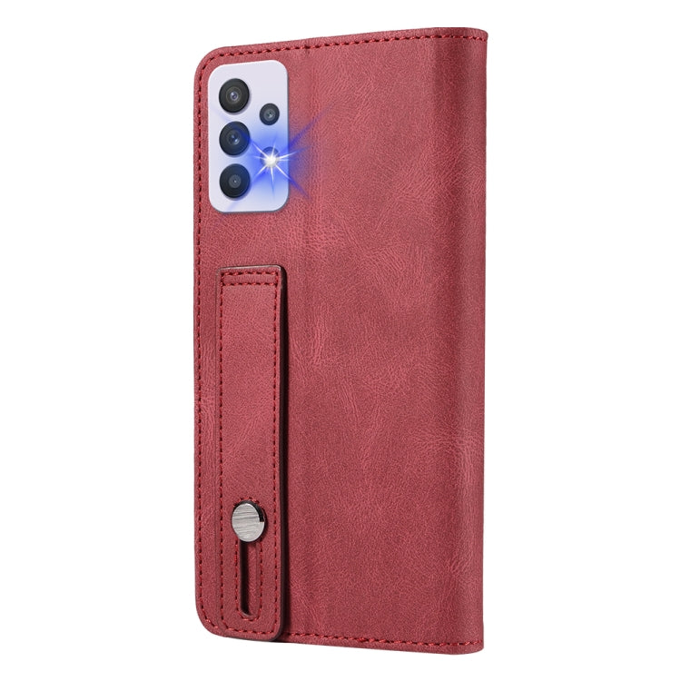For Samsung Galaxy A33 Wristband Magnetic Leather Phone Case
