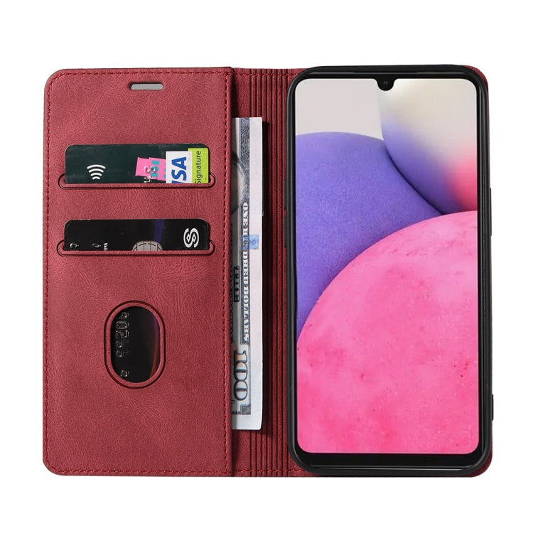 For Samsung Galaxy A33 Wristband Magnetic Leather Phone Case