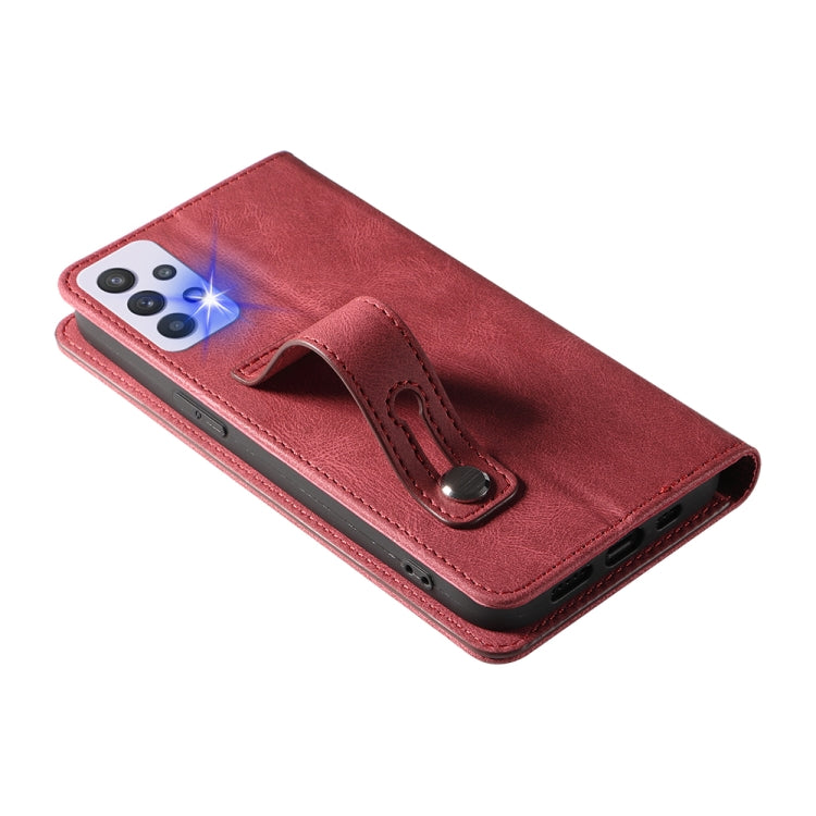 For Samsung Galaxy A33 Wristband Magnetic Leather Phone Case