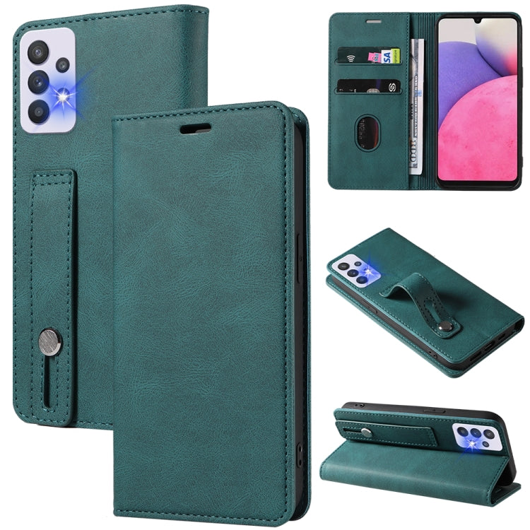 For Samsung Galaxy A33 Wristband Magnetic Leather Phone Case