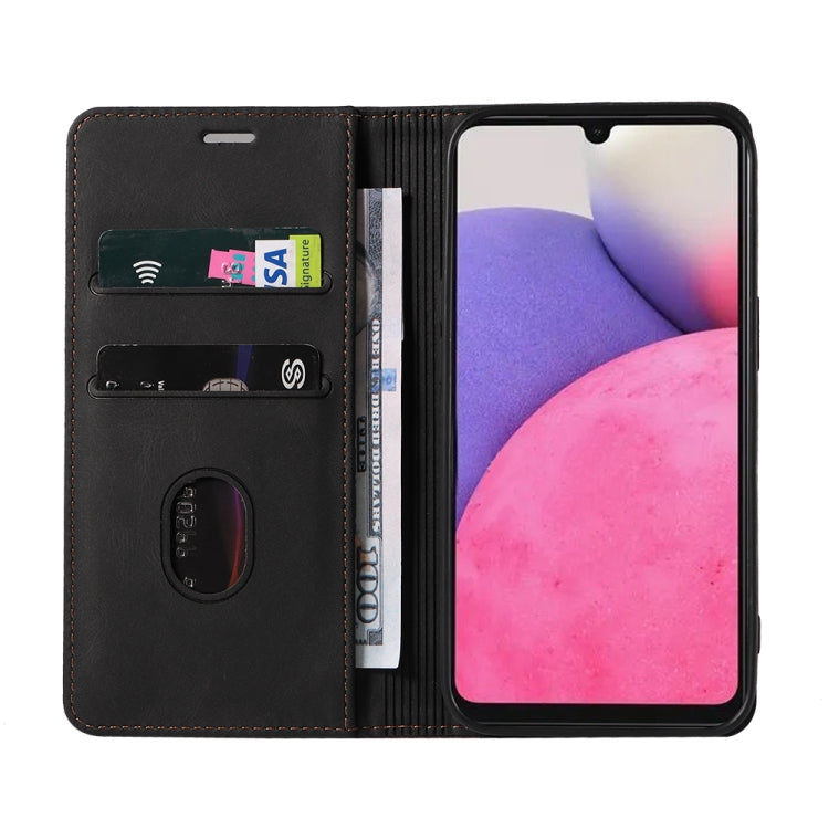 For Samsung Galaxy A33 Wristband Magnetic Leather Phone Case