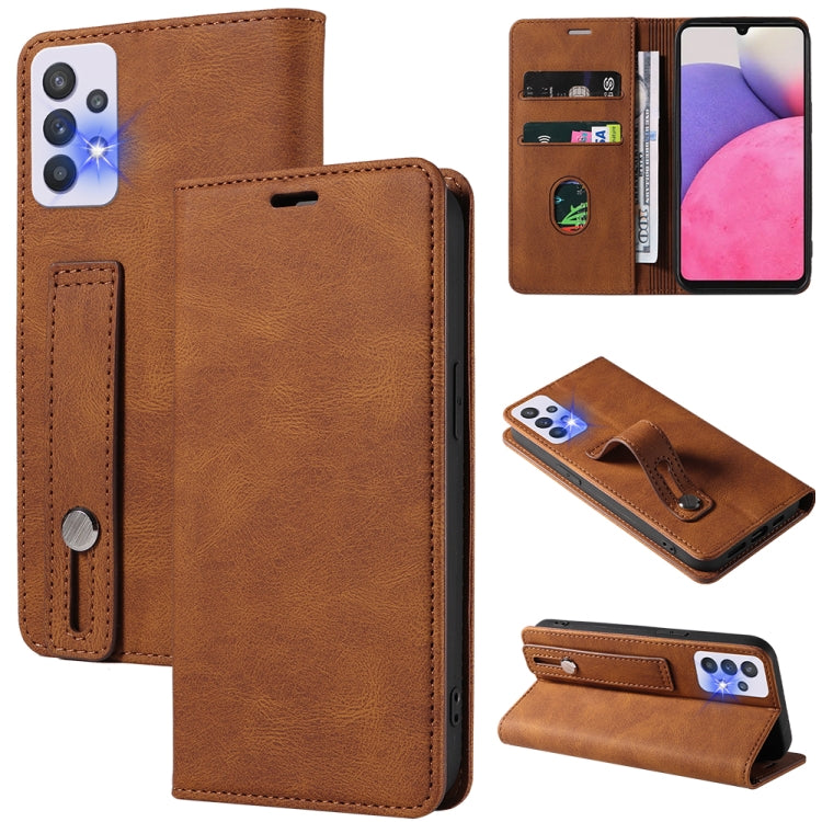 For Samsung Galaxy A33 Wristband Magnetic Leather Phone Case
