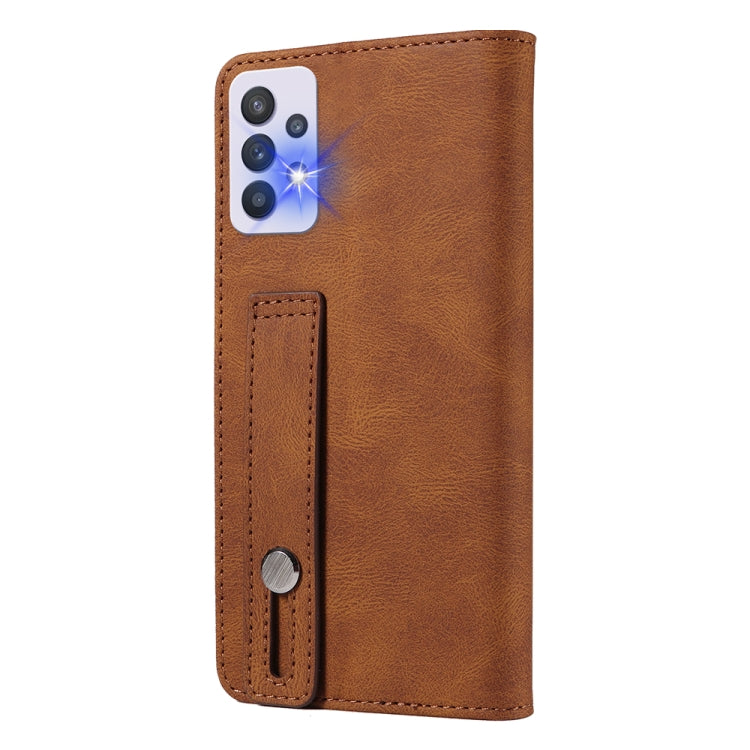 For Samsung Galaxy A33 Wristband Magnetic Leather Phone Case