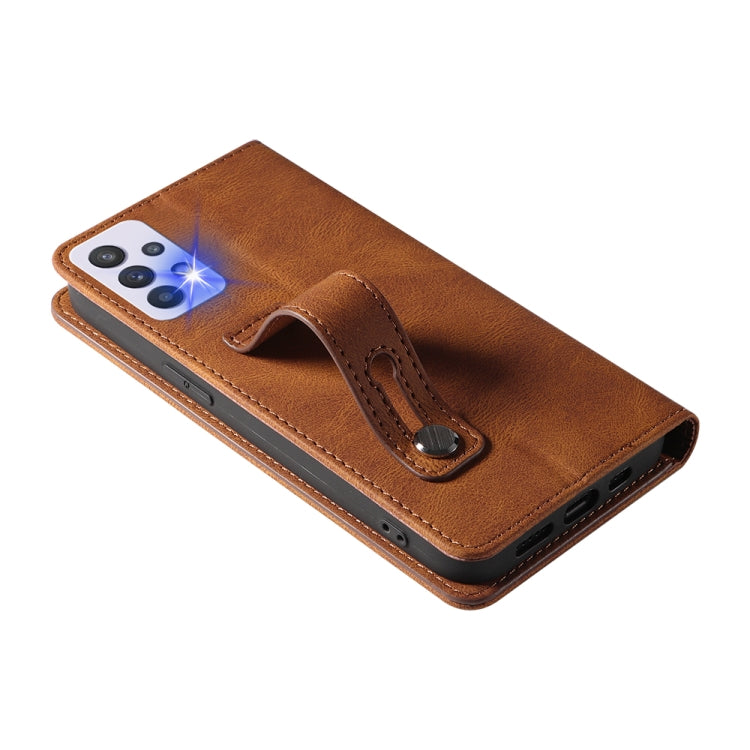 For Samsung Galaxy A33 Wristband Magnetic Leather Phone Case