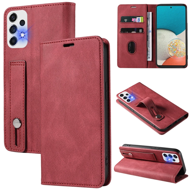 For Samsung Galaxy A53 Wristband Magnetic Leather Phone Case