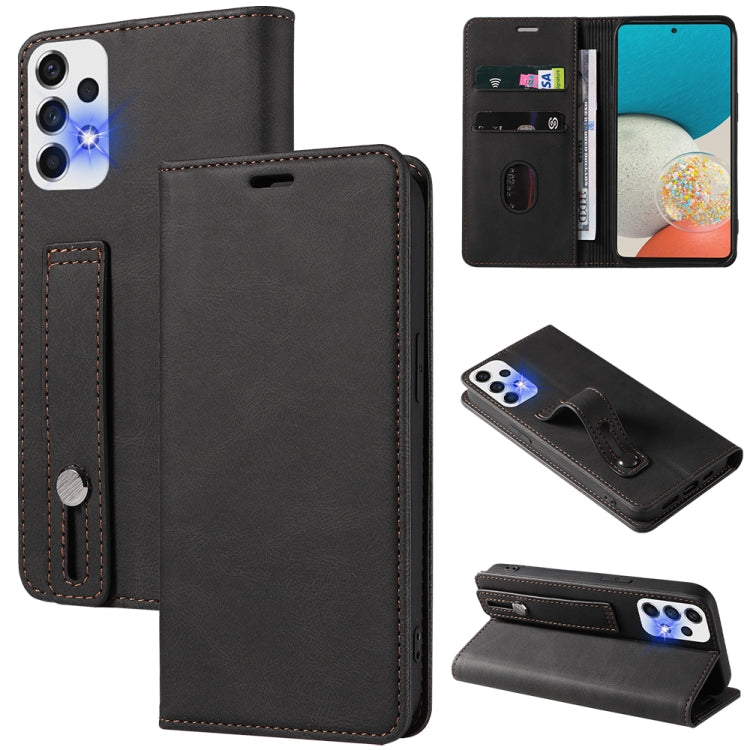 For Samsung Galaxy A53 Wristband Magnetic Leather Phone Case