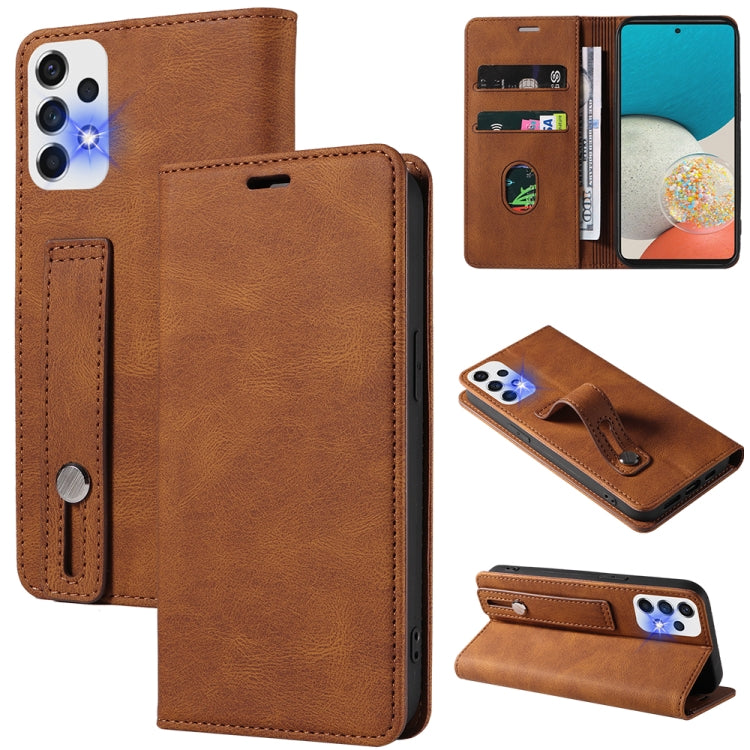 For Samsung Galaxy A53 Wristband Magnetic Leather Phone Case