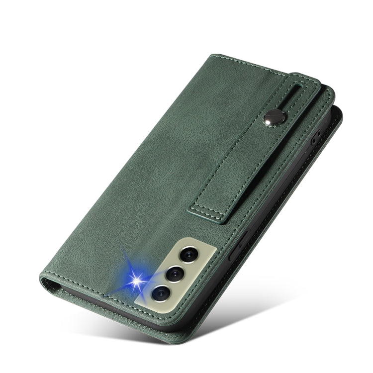 For Samsung Galaxy S21 5G Wristband Magnetic Leather Phone Case