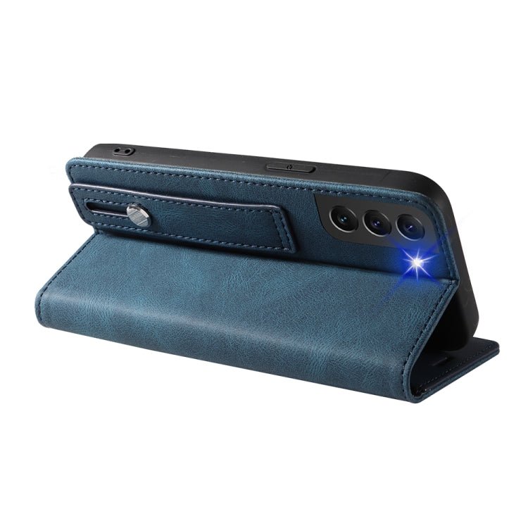 For Samsung Galaxy S21 5G Wristband Magnetic Leather Phone Case