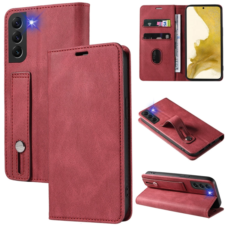 For Samsung Galaxy S21 5G Wristband Magnetic Leather Phone Case