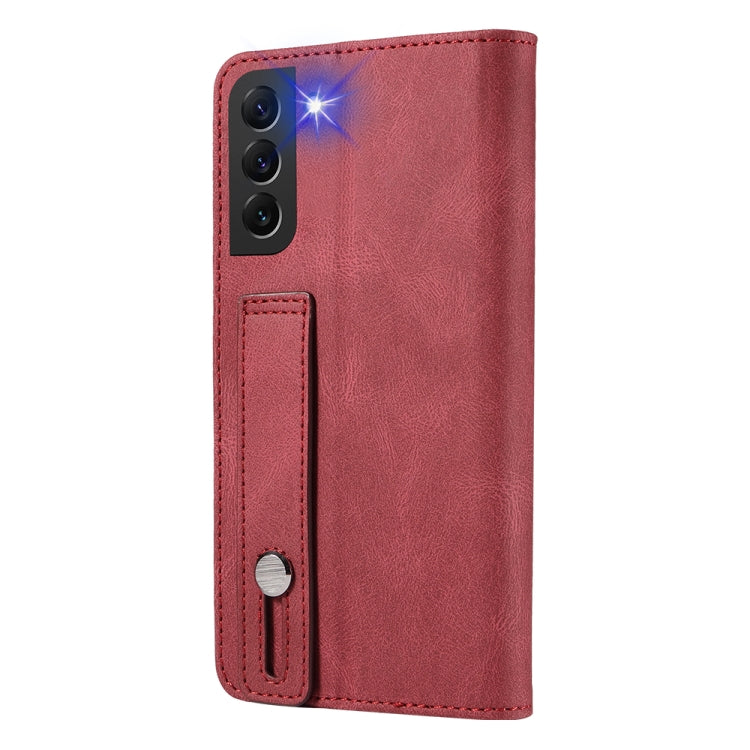 For Samsung Galaxy S21 5G Wristband Magnetic Leather Phone Case