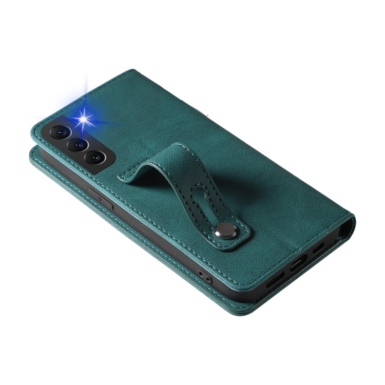 For Samsung Galaxy S21 5G Wristband Magnetic Leather Phone Case