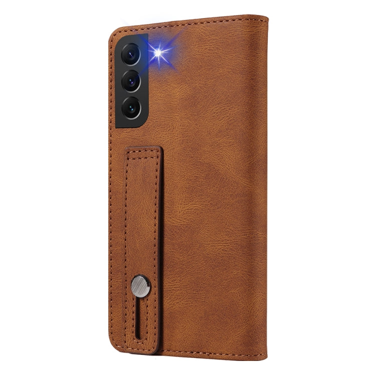 For Samsung Galaxy S21 5G Wristband Magnetic Leather Phone Case