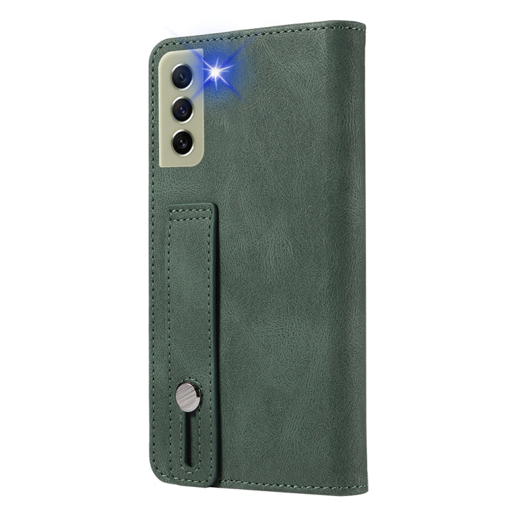 For Samsung Galaxy S21 FE 5G Wristband Magnetic Leather Phone Case