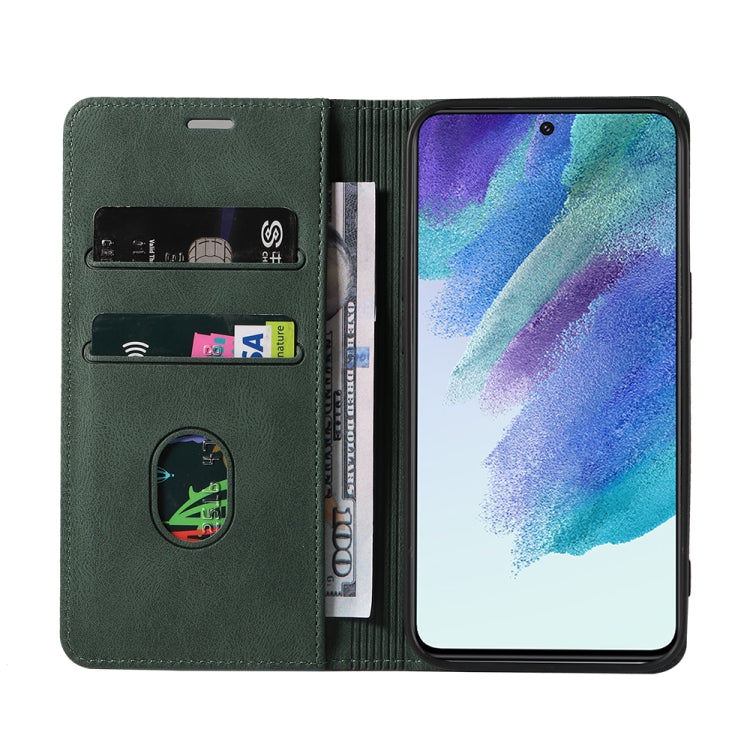 For Samsung Galaxy S21 FE 5G Wristband Magnetic Leather Phone Case